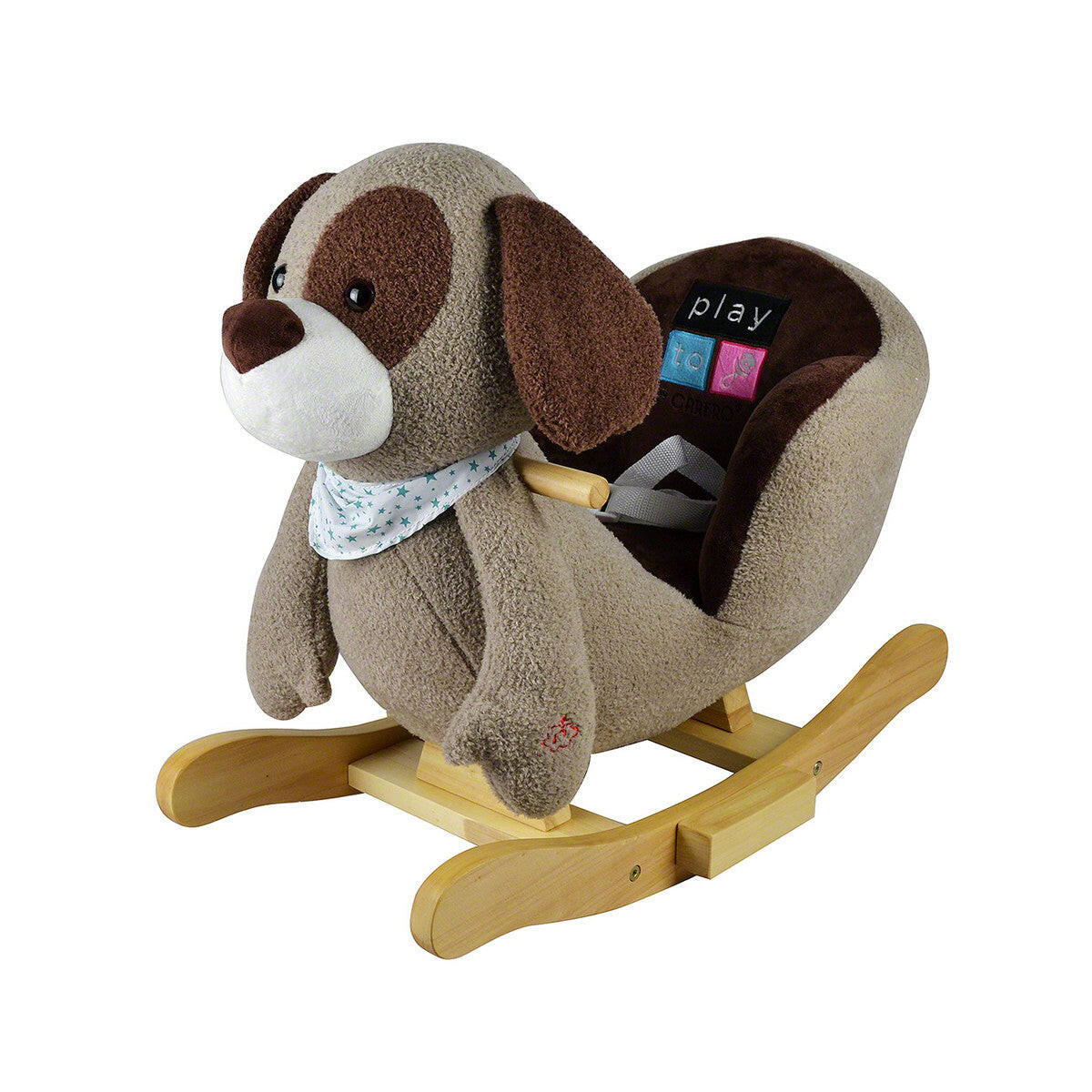 Plush Furry Dog Ride On Child Rocking Chair Toy Kids Eye Candy