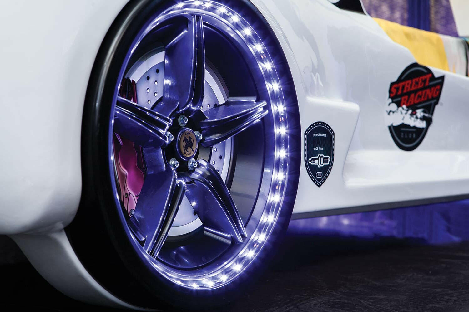 Aero Super Car Kids Bed Lifting Doors Headlights Remote Control Toddler Twin Size Frame - Kids Eye Candy