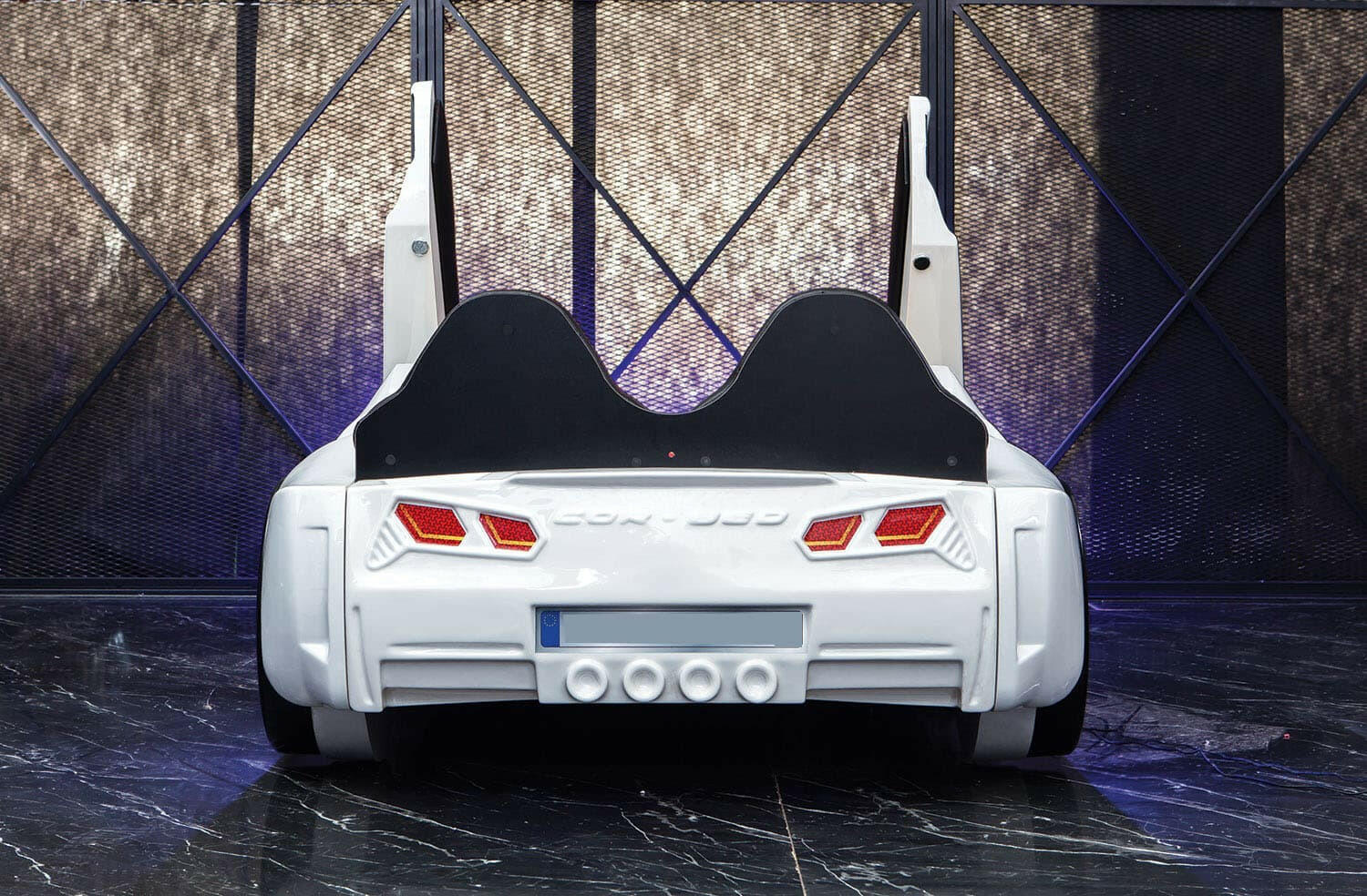 Aero Super Car Kids Bed Lifting Doors Headlights Remote Control Toddler Twin Size Frame - Kids Eye Candy