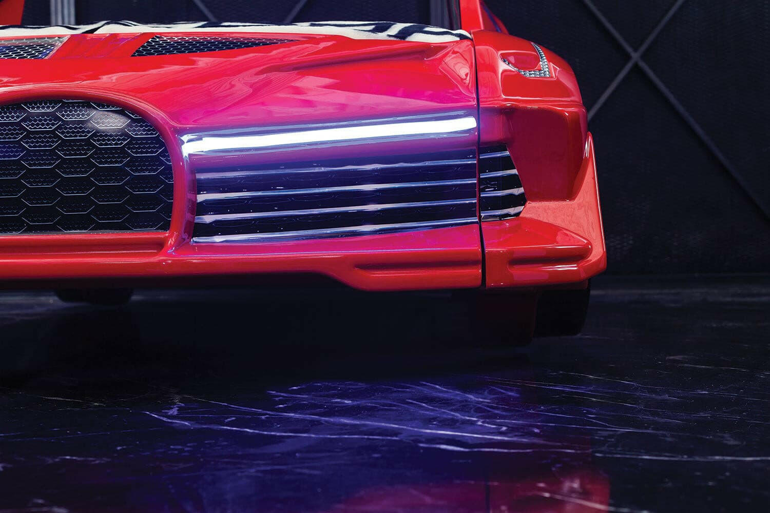 Aero Super Car Kids Bed Lifting Doors Headlights Remote Control Toddler Twin Size Frame - Kids Eye Candy