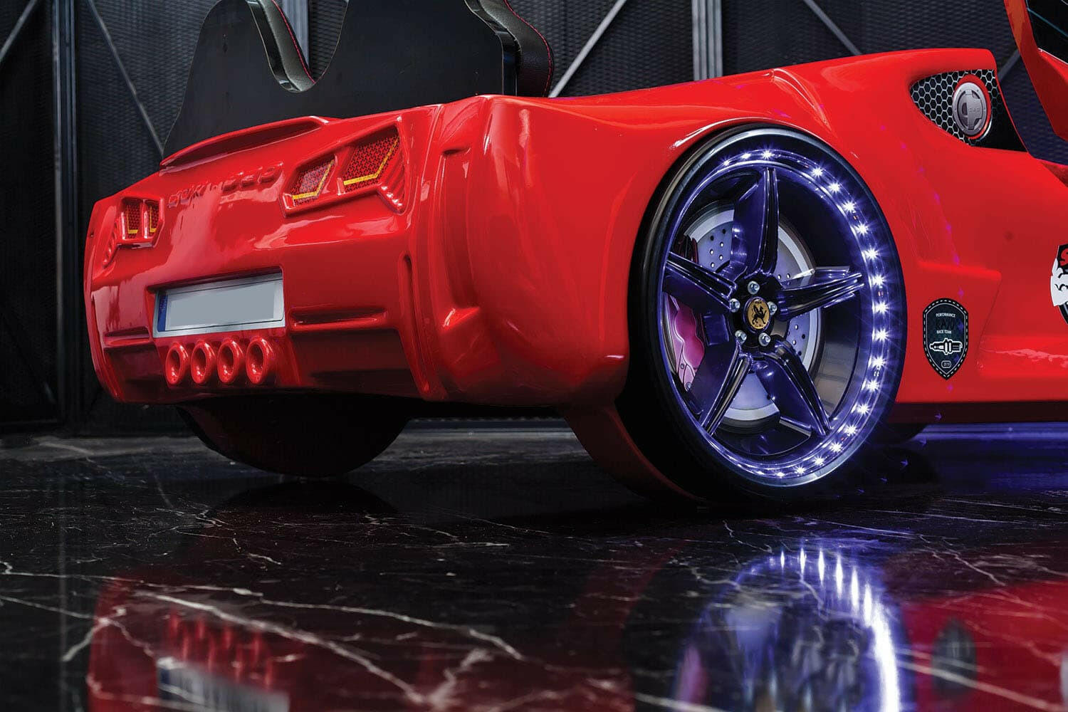 Aero Super Car Kids Bed Lifting Doors Headlights Remote Control Toddler Twin Size Frame - Kids Eye Candy