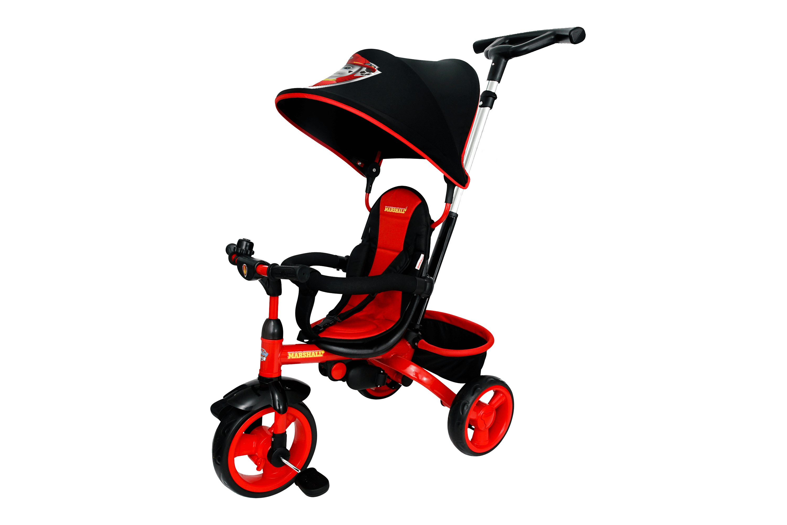 Kids Nickelodeon Paw Patrol Marshall 4-in-1 Push and Ride Stroller Tricycle - Kids Eye Candy