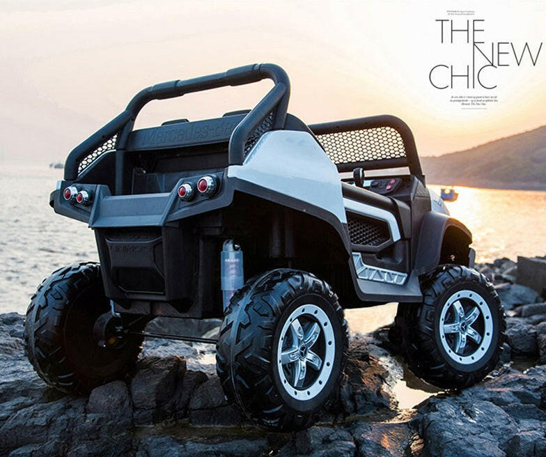 Mercedes Kids 24V Ride-On Unimog Parental Remote, MP4, Leather Seats LED Lights - Kids Eye Candy