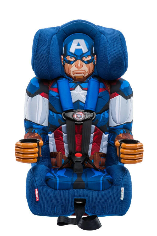 Kids Embrace Captain America Combo Harness Booster Car Seat with Dual Cup Holder - Kids Eye Candy