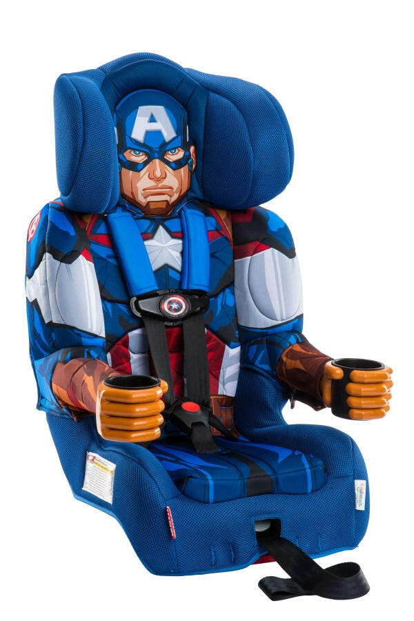 Kids Embrace Captain America Combo Harness Booster Car Seat with Dual Cup Holder - Kids Eye Candy