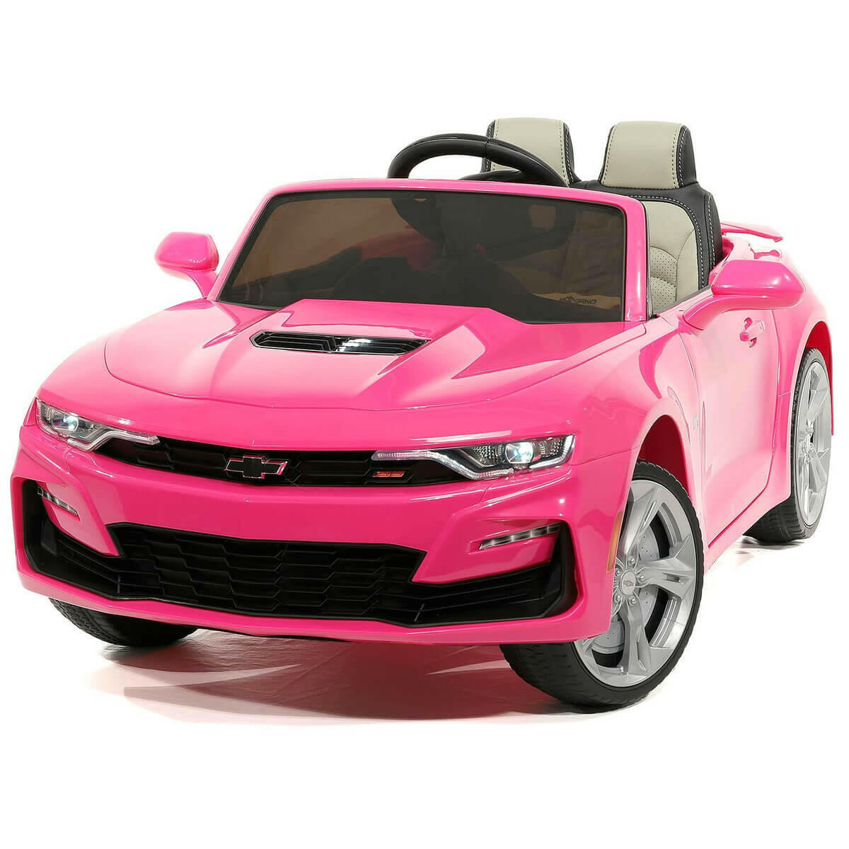 Chevrolet Camaro 12V Ride-On Car R/C Parental Remote Leather Seats LED Lights.