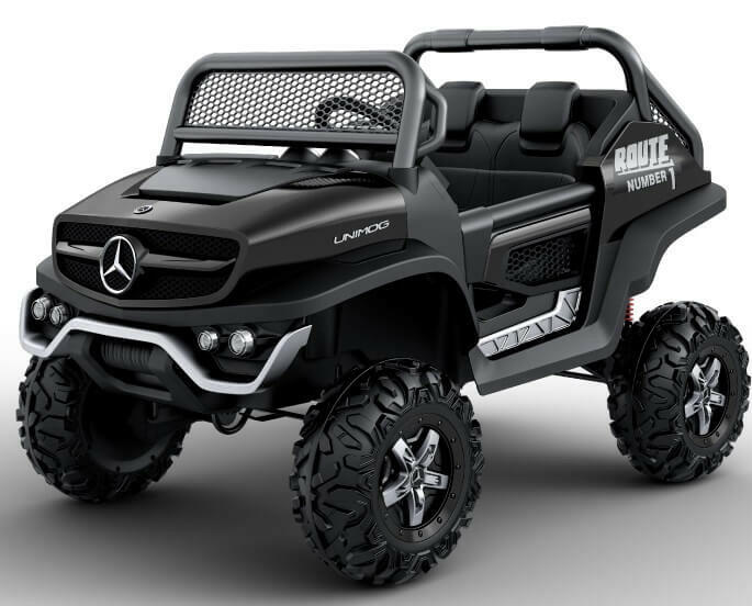 Mercedes Kids 24V Ride-On Unimog Parental Remote, MP4, Leather Seats LED Lights - Kids Eye Candy