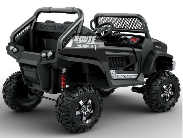 Mercedes Kids 24V Ride-On Unimog Parental Remote, MP4, Leather Seats LED Lights - Kids Eye Candy