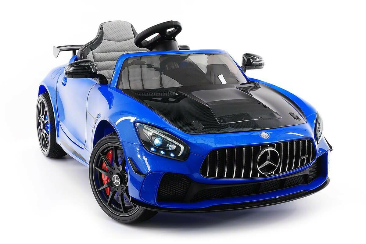 Mercedes Kids 12V GT AMG Ride-On Car Parental Remote, MP3, Leather Seats, LED Lights - Kids Eye Candy