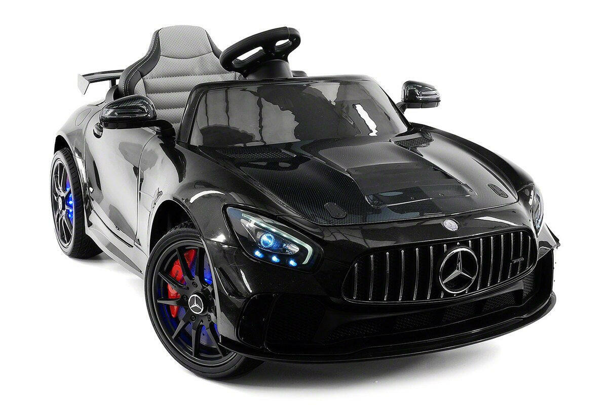 Mercedes Kids 12V GT AMG Ride-On Car Parental Remote, MP3, Leather Seats, LED Lights - Kids Eye Candy