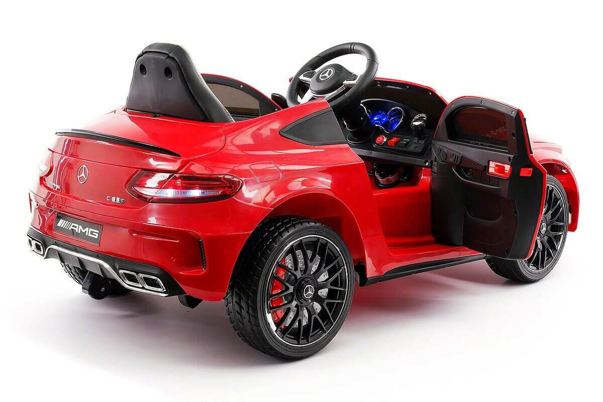 Mercedes Kids 12V C63S Ride-On Car w/ Parental Remote, MP3, Leather Seats, LED Lights - Kids Eye Candy