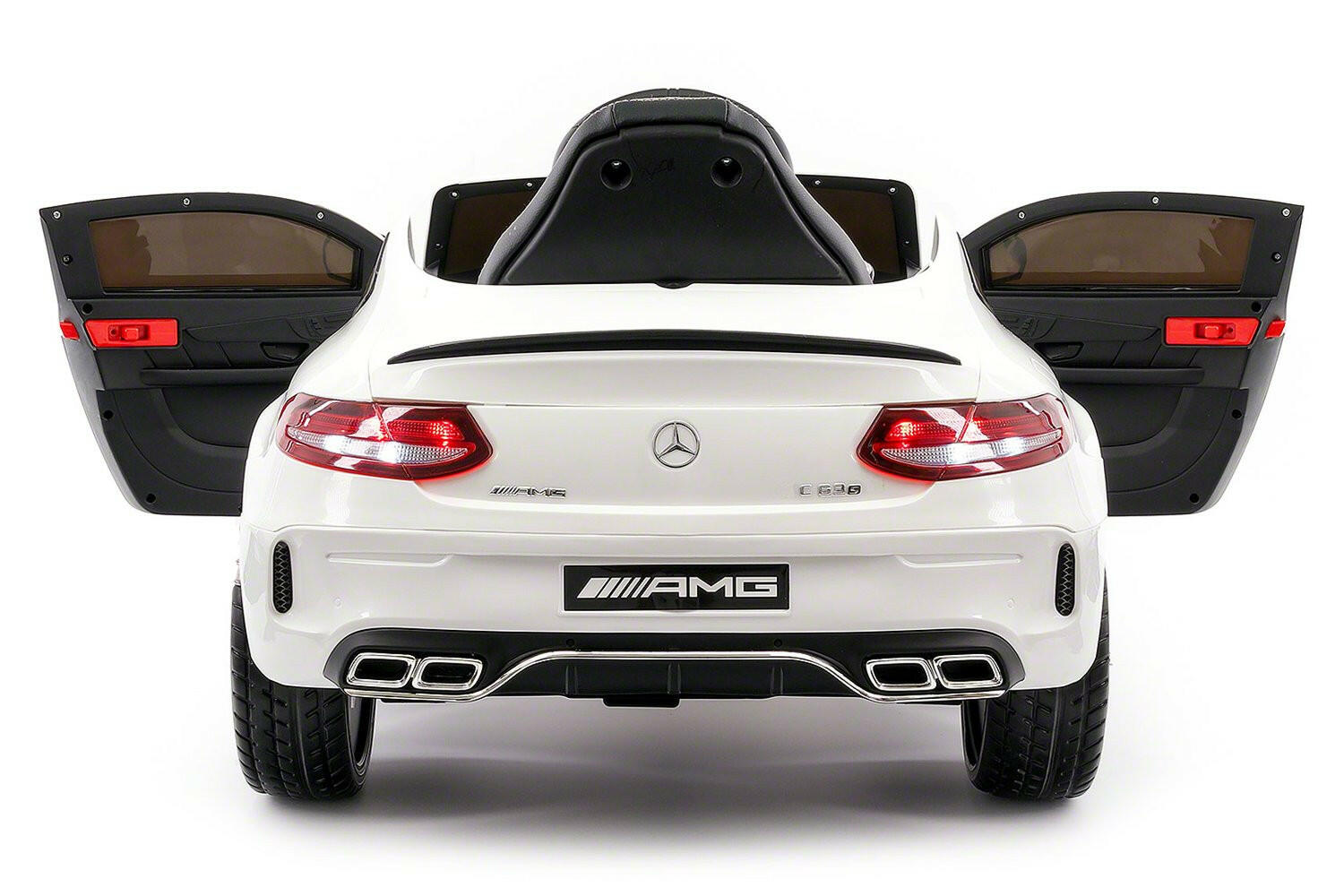 Mercedes Kids 12V C63S Ride-On Car w/ Parental Remote, MP3, Leather Seats, LED Lights - Kids Eye Candy