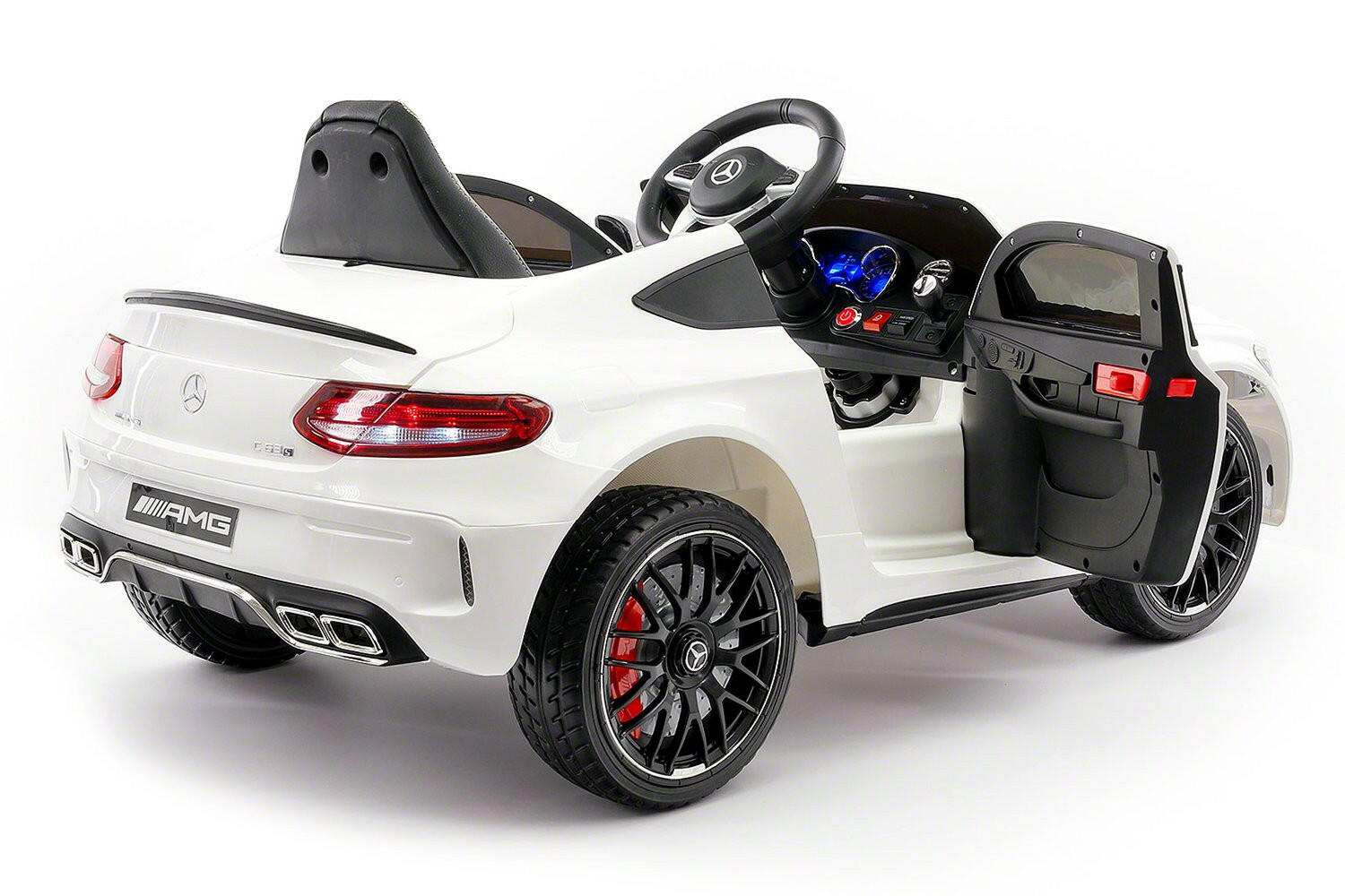 Mercedes Kids 12V C63S Ride-On Car w/ Parental Remote, MP3, Leather Seats, LED Lights - Kids Eye Candy