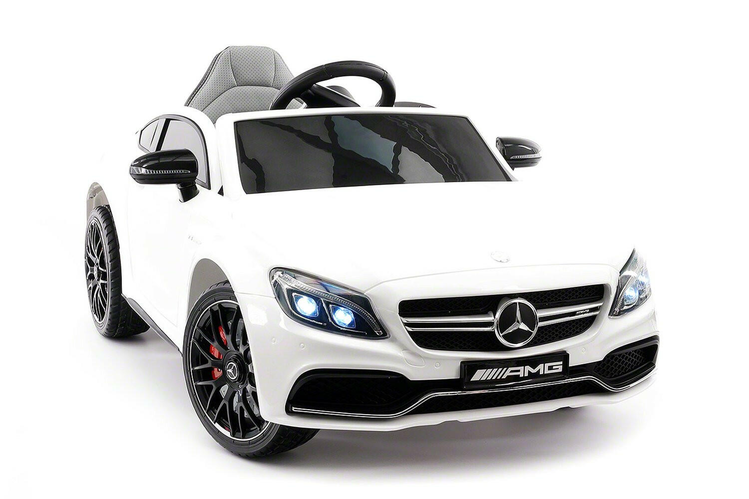 Mercedes Kids 12V C63S Ride-On Car w/ Parental Remote, MP3, Leather Seats, LED Lights - Kids Eye Candy