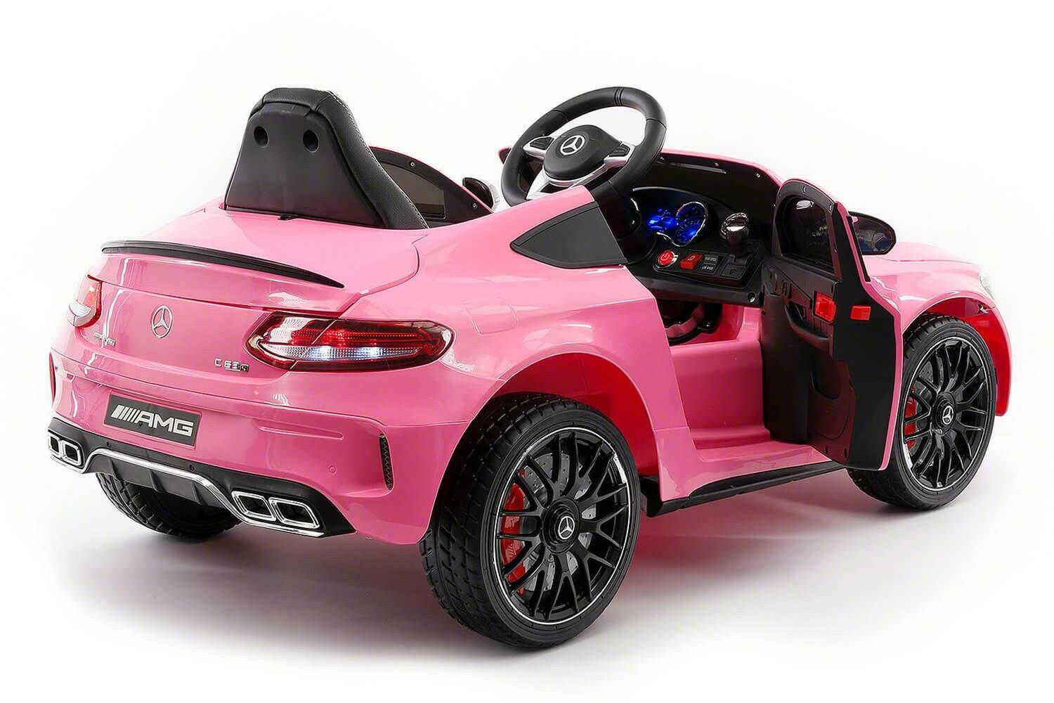 Mercedes Kids 12V C63S Ride-On Car w/ Parental Remote, MP3, Leather Seats, LED Lights - Kids Eye Candy