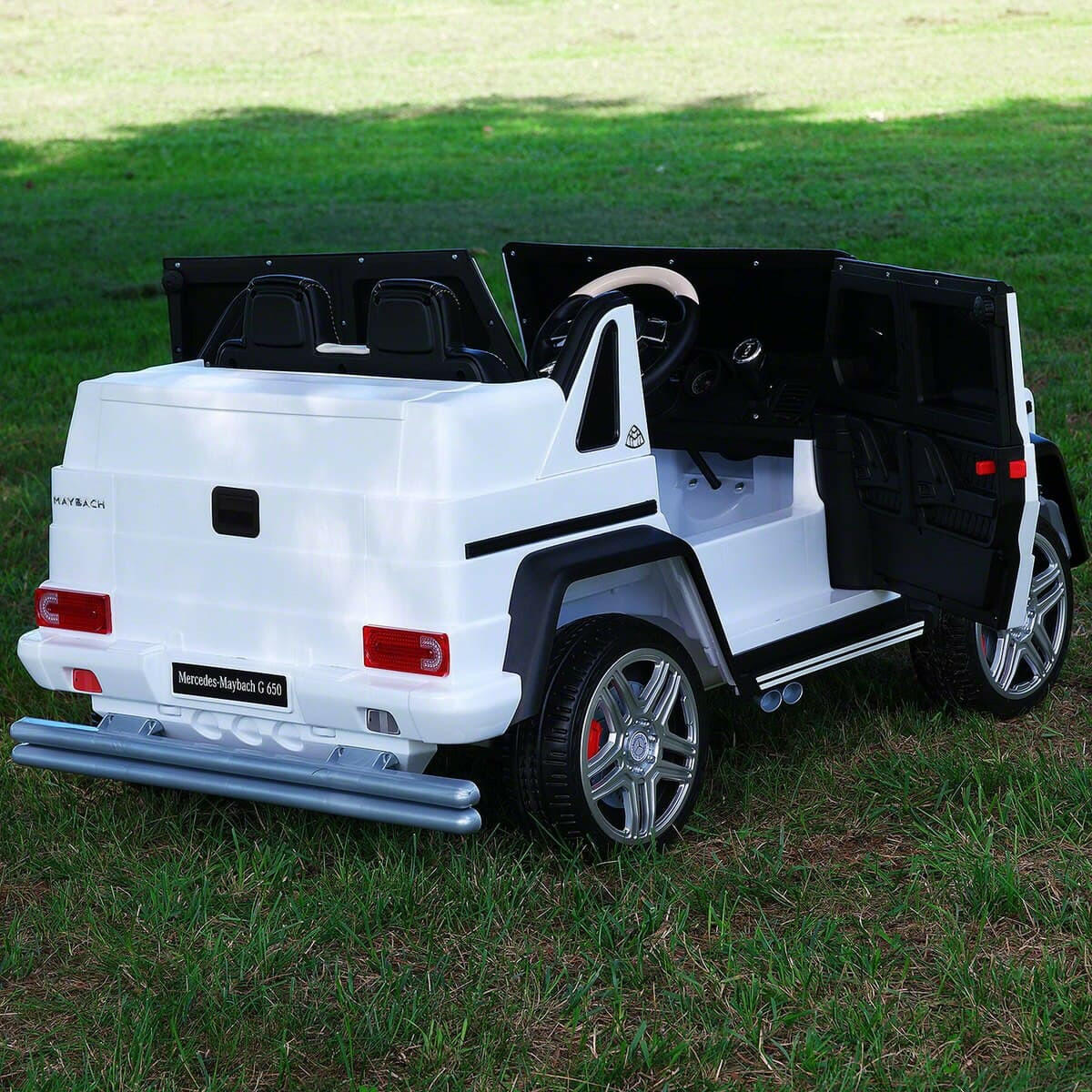 Mercedes Kids Maybach G650 12V Ride-On Car Parental Remote, MP3, Leather Seats, LED Lights - Kids Eye Candy