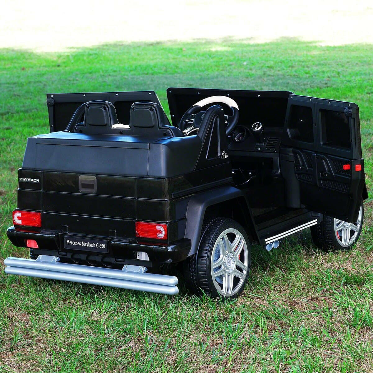 Mercedes Kids Maybach G650 12V Ride-On Car Parental Remote, MP3, Leather Seats, LED Lights - Kids Eye Candy