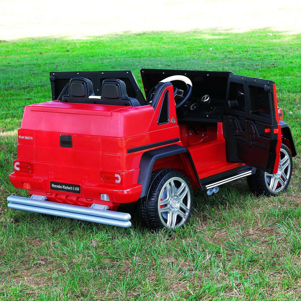 Mercedes Kids Maybach G650 12V Ride-On Car Parental Remote, MP3, Leather Seats, LED Lights - Kids Eye Candy