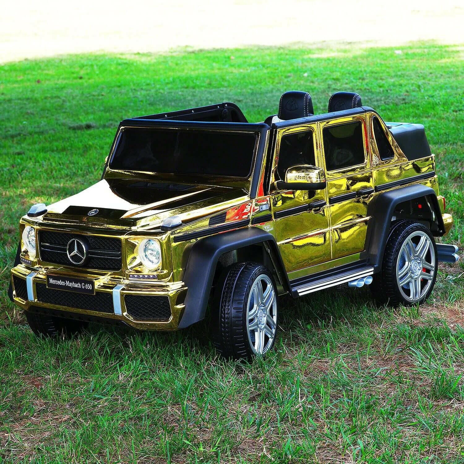 Mercedes Kids Maybach G650 12V Ride-On Car Parental Remote, MP3, Leather Seats, LED Lights - Kids Eye Candy