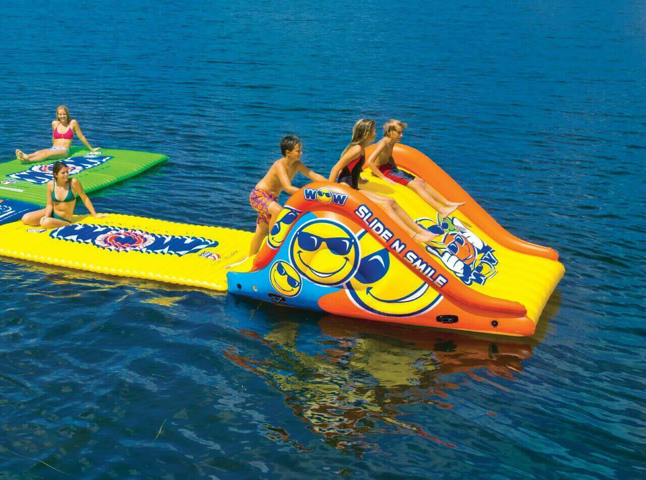Slide N Smile Giant 2-Lane Floating Water Slide - Kids Eye Candy