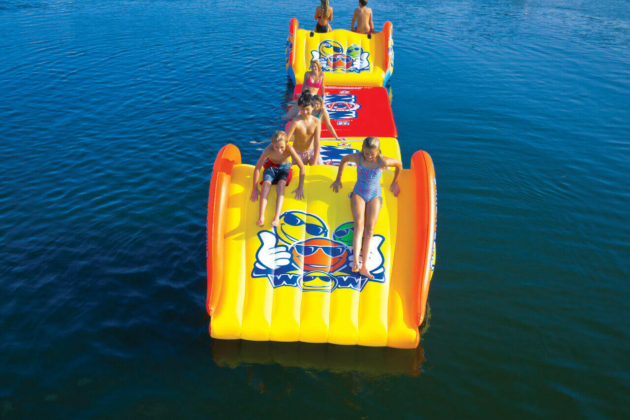 Slide N Smile Giant 2-Lane Floating Water Slide - Kids Eye Candy