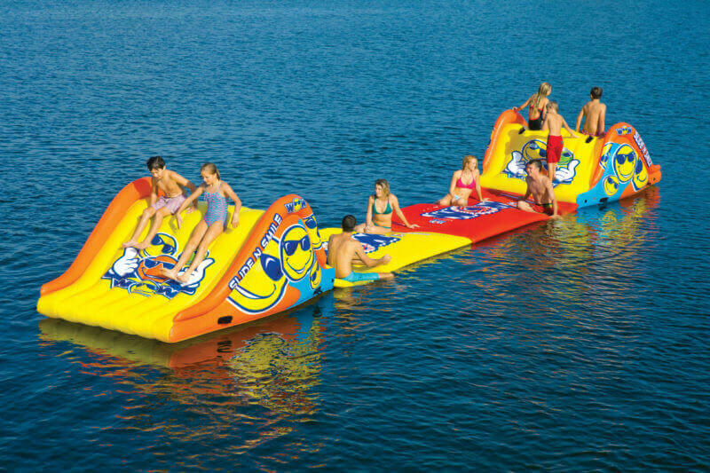 Slide N Smile Giant 2-Lane Floating Water Slide - Kids Eye Candy