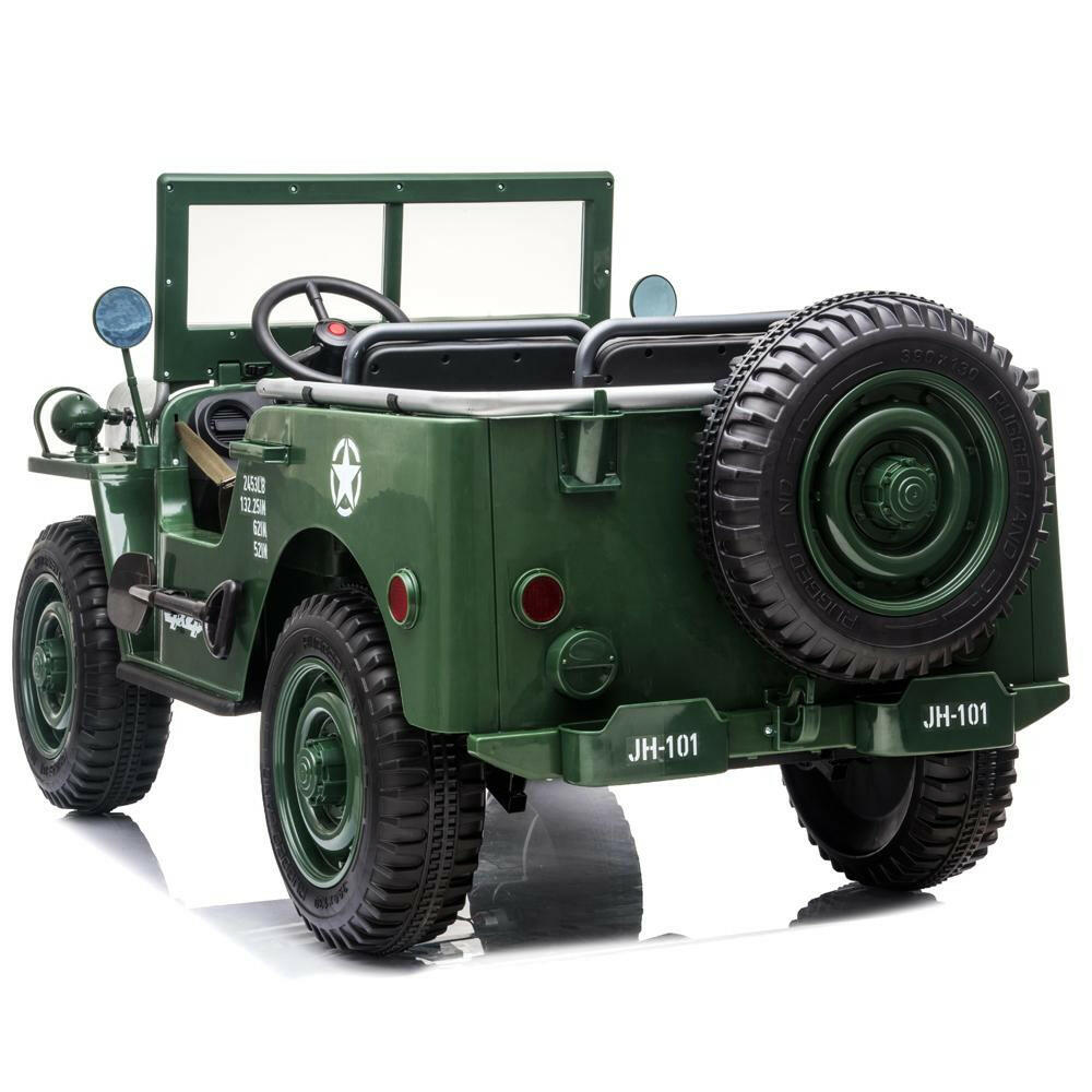 Ride On Kids Electric 24V Military Car EVA Rubber Wheels 3 Seats 2.4G Remote Control - Kids Eye Candy