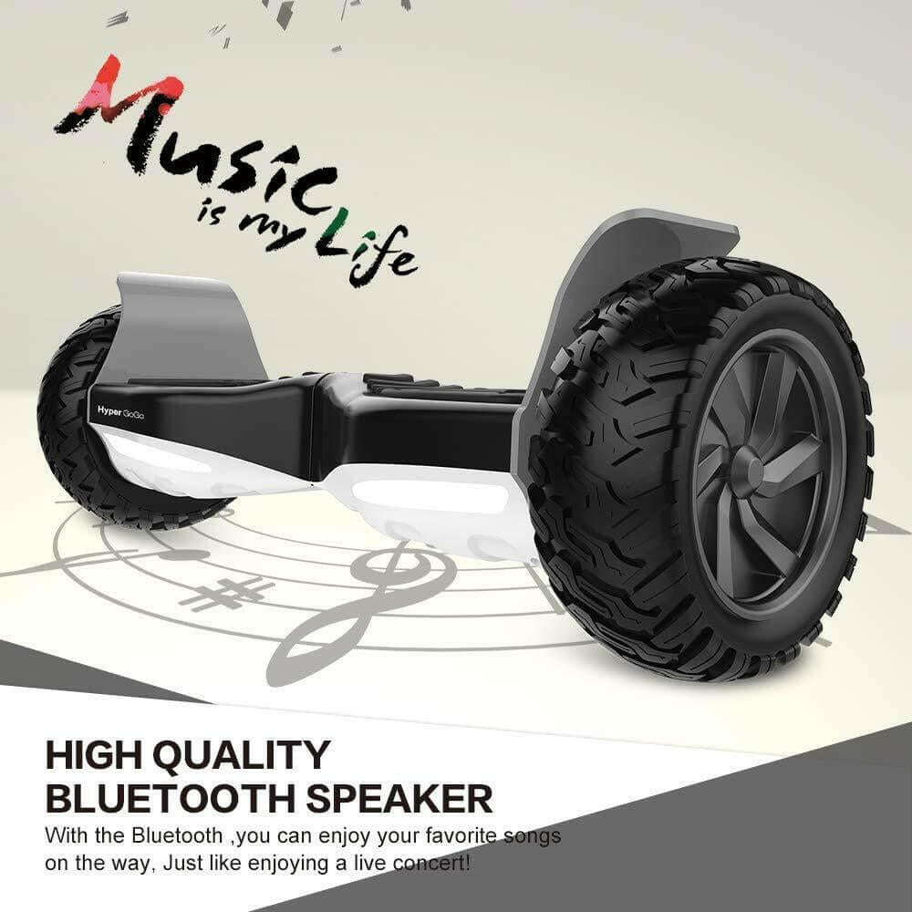 HyperGoGo 8.5" Electric Off Road Hoverboard with LED Lights Bluetooth Speaker MP3 - Kids Eye Candy
