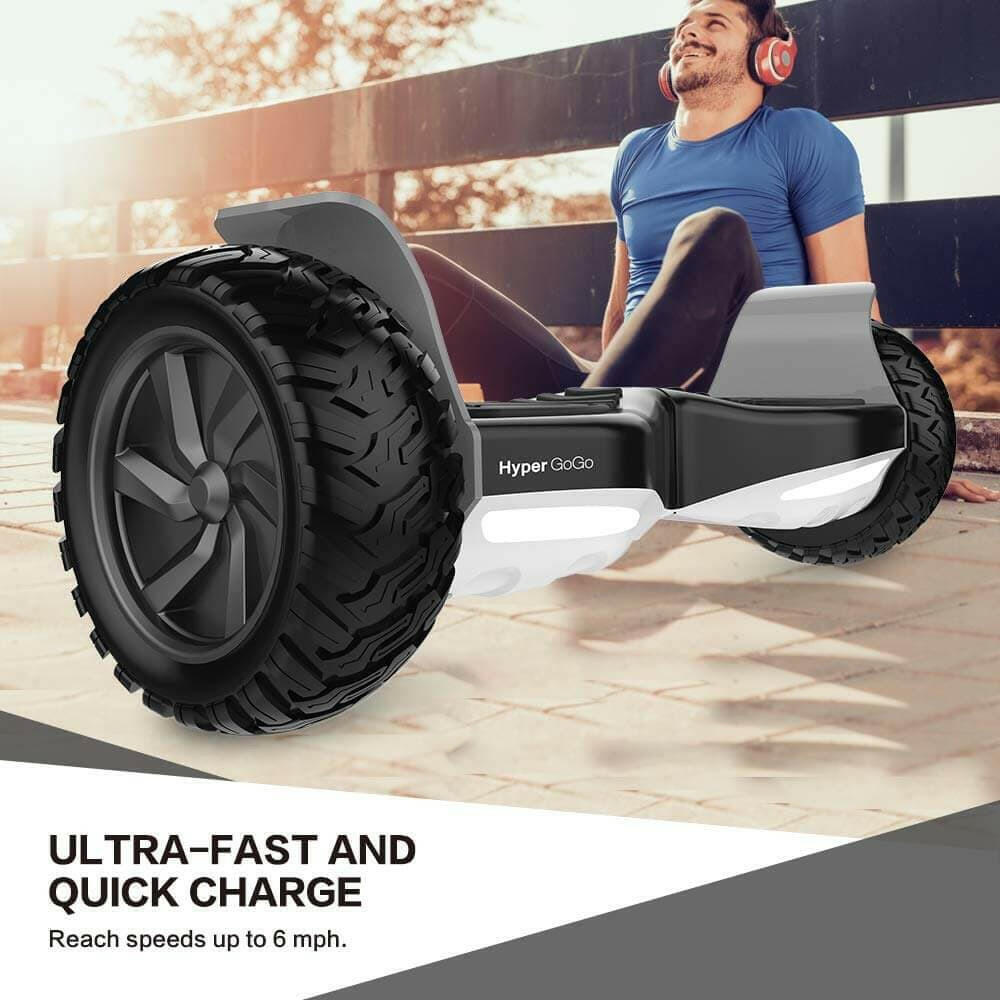 HyperGoGo 8.5" Electric Off Road Hoverboard with LED Lights Bluetooth Speaker MP3 - Kids Eye Candy