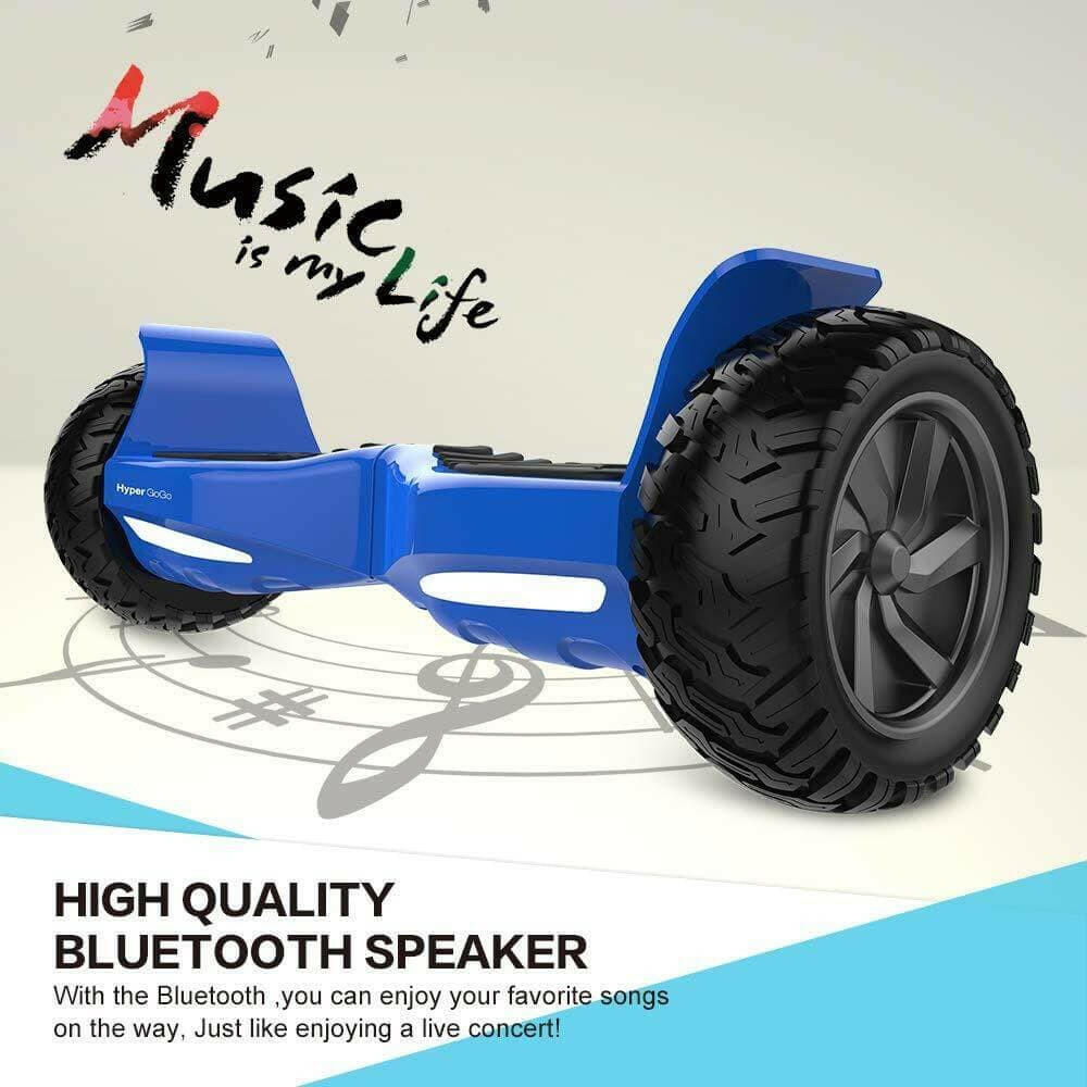 HyperGoGo 8.5" Electric Off Road Hoverboard with LED Lights Bluetooth Speaker MP3 - Kids Eye Candy