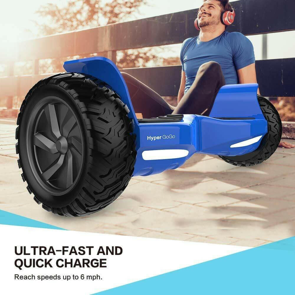 HyperGoGo 8.5" Electric Off Road Hoverboard with LED Lights Bluetooth Speaker MP3 - Kids Eye Candy