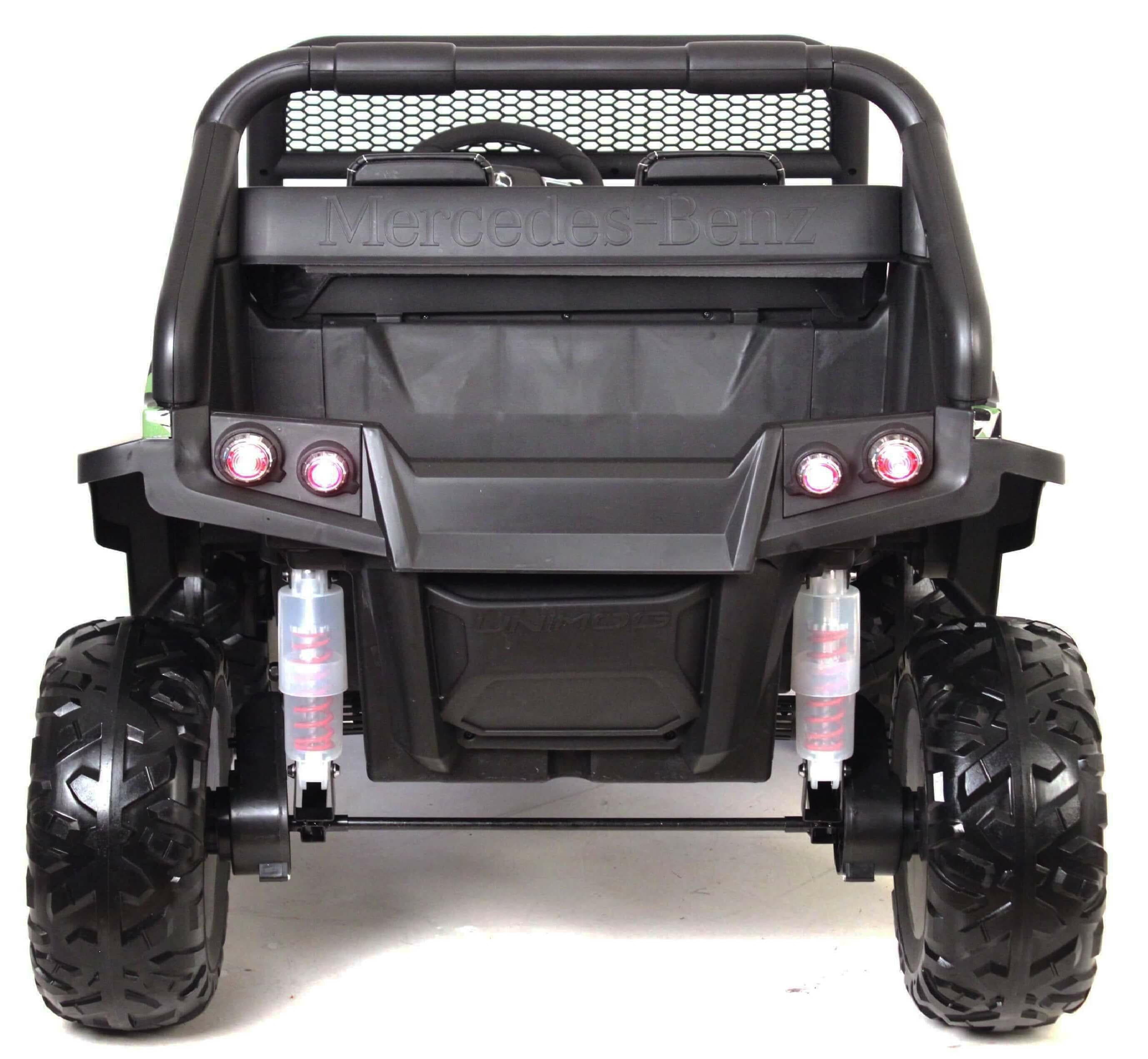 Mercedes Kids 24V Ride-On Unimog Parental Remote, MP4, Leather Seats LED Lights - Kids Eye Candy
