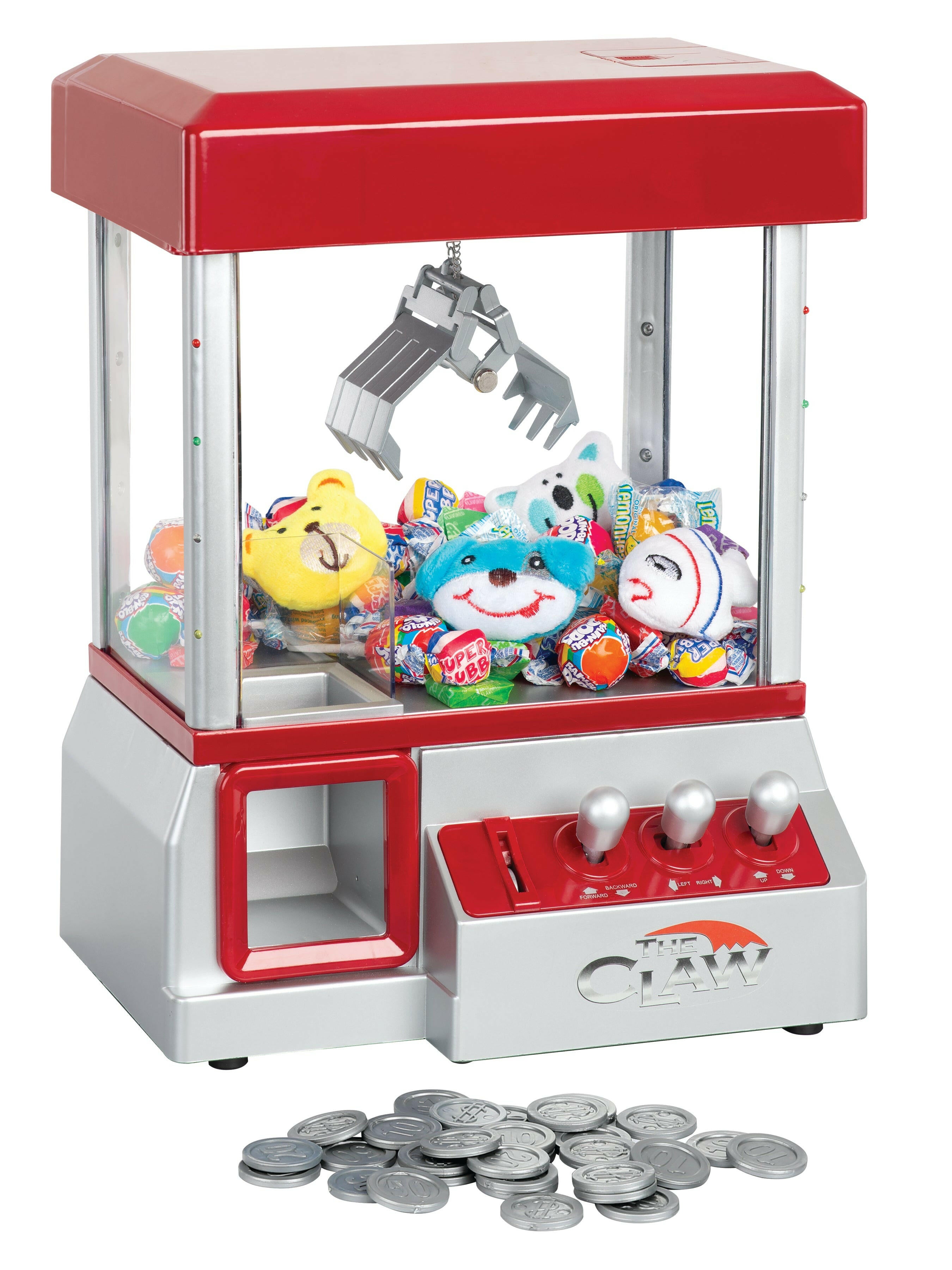Plush Toy Claw Machine with Lights & 4 Plush Toys.