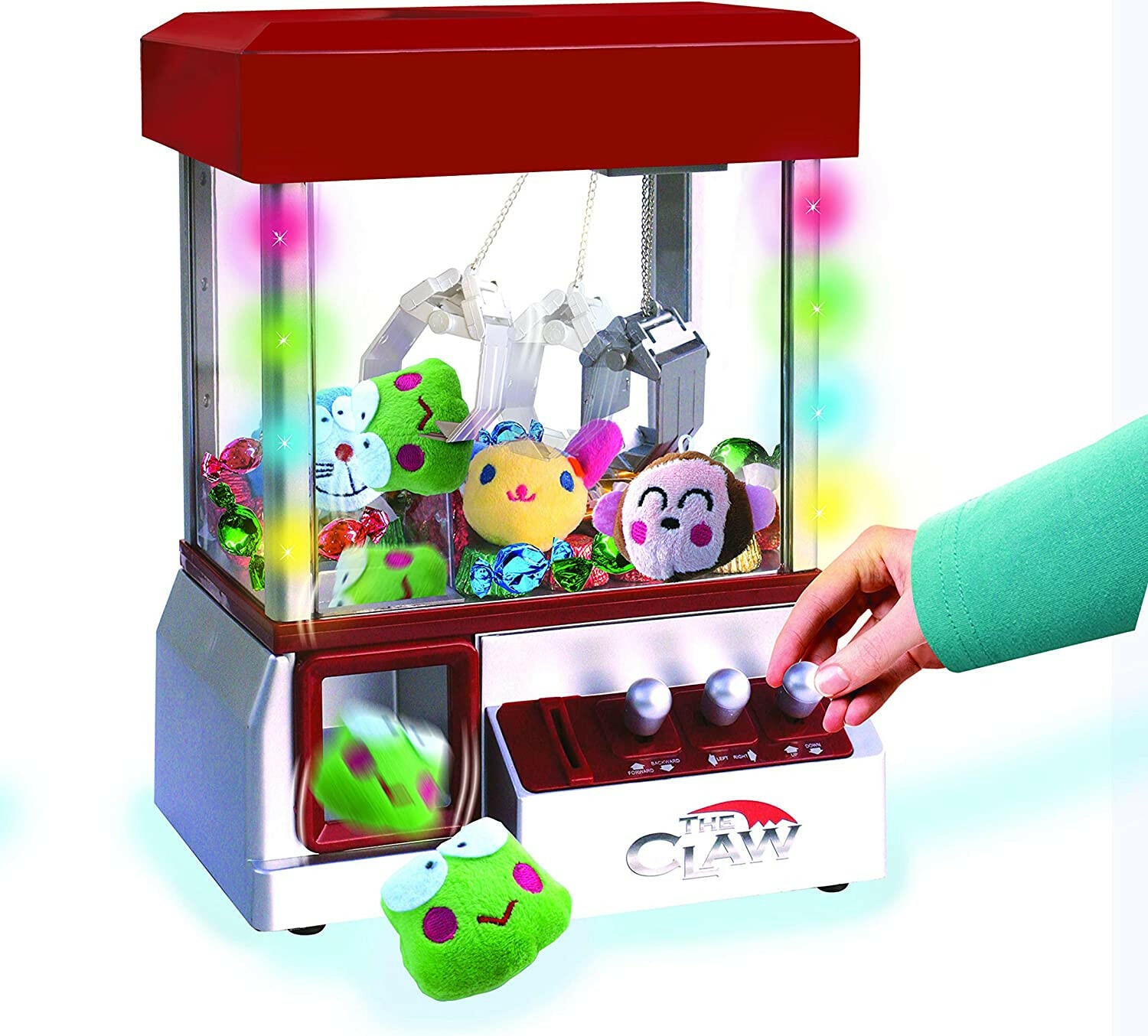 Plush Toy Claw Machine with Lights & 4 Plush Toys.