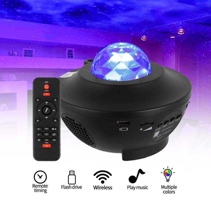 Galaxy Starlight Projector Bluetooth Audio Night Light For Bedroom LED 360 Remote Control - Kids Eye Candy