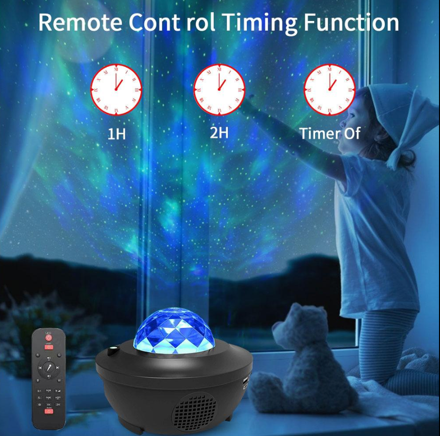 Galaxy Starlight Projector Bluetooth Audio Night Light For Bedroom LED 360 Remote Control - Kids Eye Candy