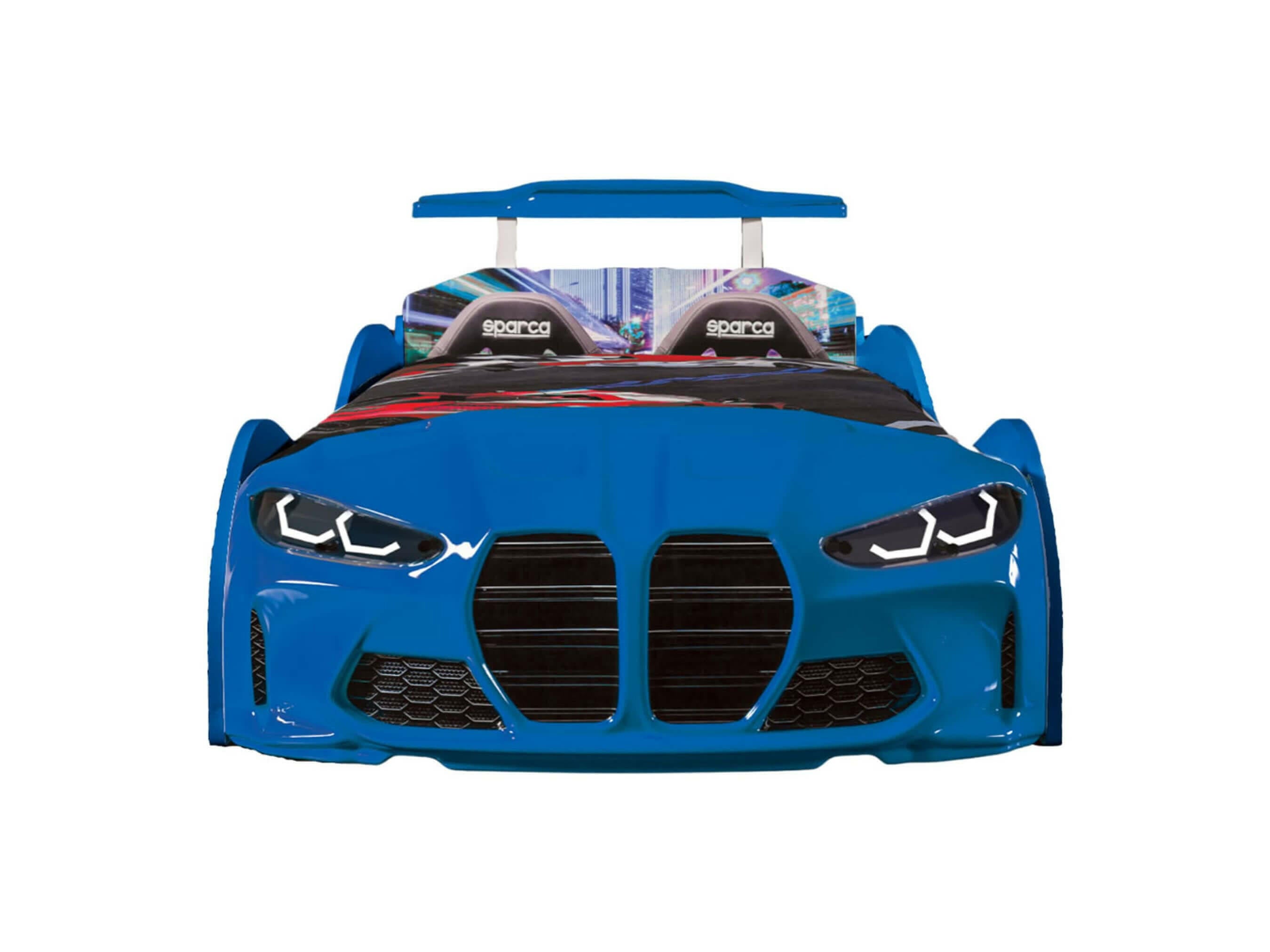 GTX Kids Car Bed Headlights Remote Control Toddler Twin Size Frame.