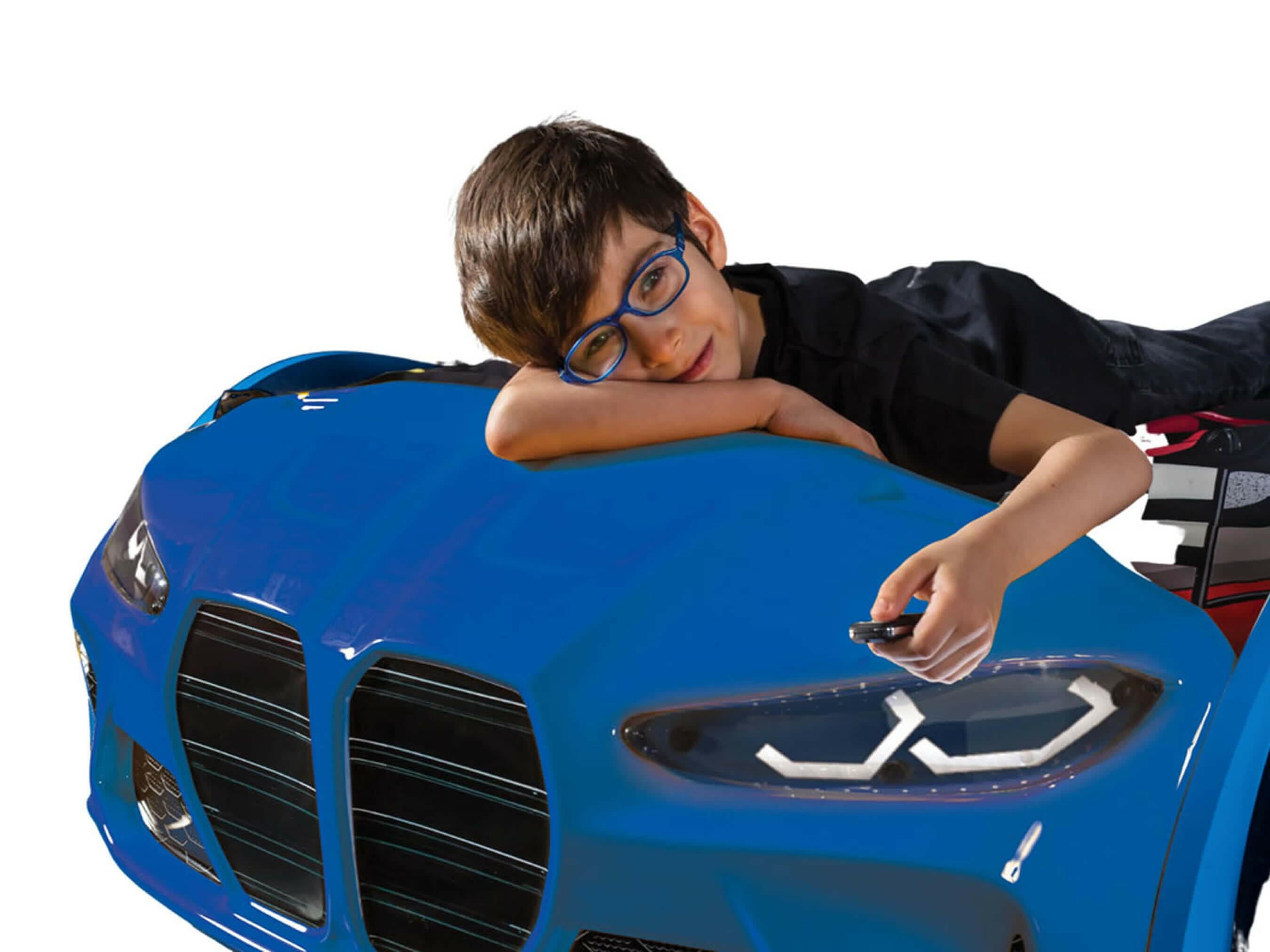 GTX Kids Car Bed Headlights Remote Control Toddler Twin Size Frame.