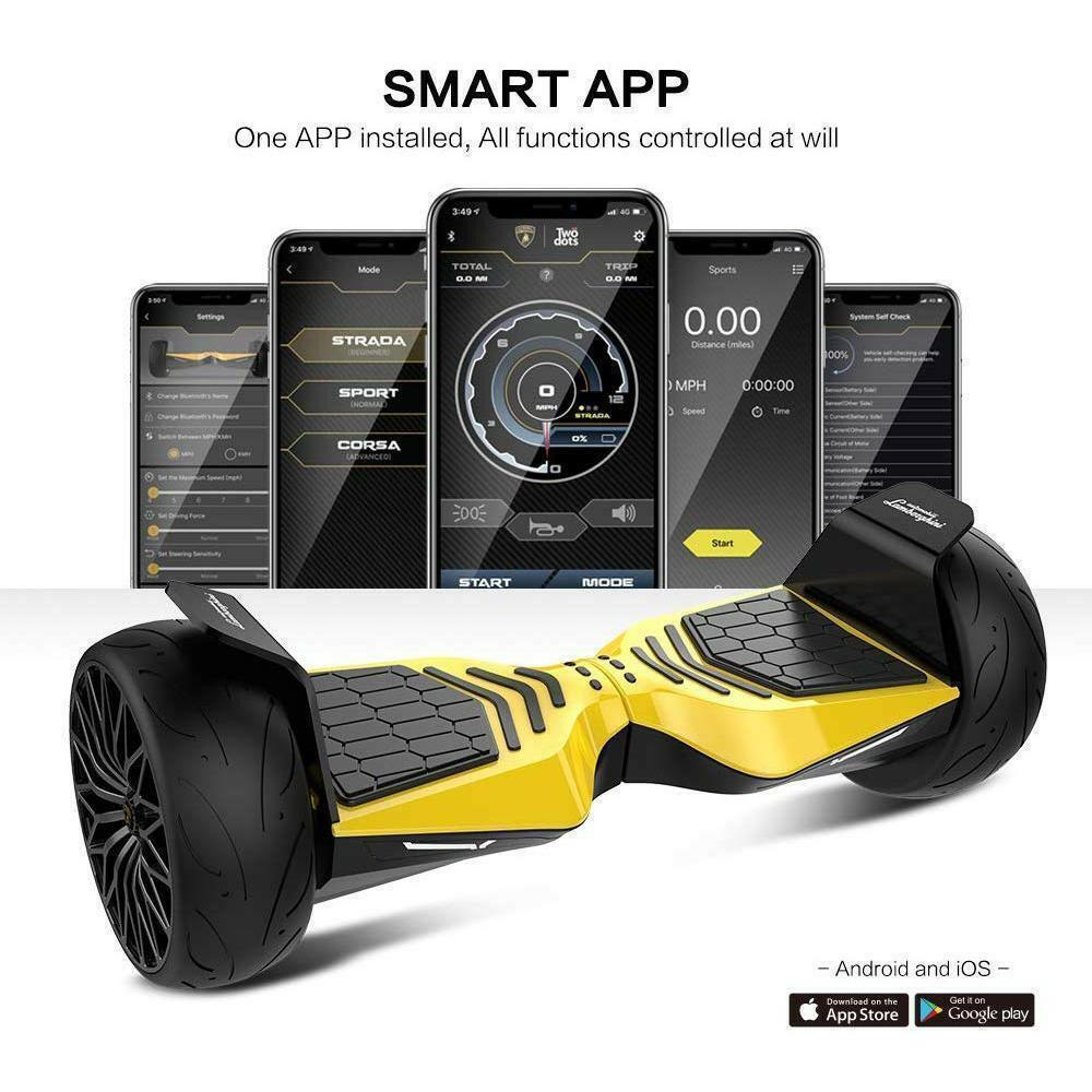 Lambo Style 8.5" Electric Hoverboard with LED Lights Bluetooth Speaker MP3 - Kids Eye Candy