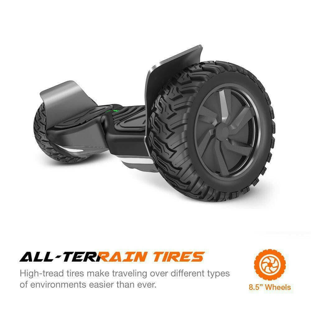 HyperGoGo 8.5" Electric Off Road Hoverboard with LED Lights Bluetooth Speaker MP3 - Kids Eye Candy