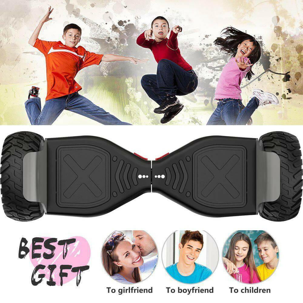 HyperGoGo 8.5" Electric Off Road Hoverboard with LED Lights Bluetooth Speaker MP3 - Kids Eye Candy