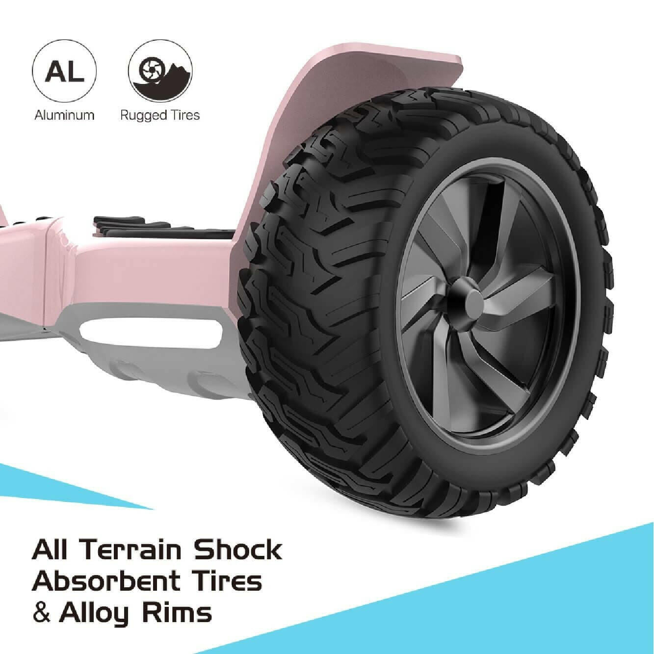 HyperGoGo 8.5" Electric Off Road Hoverboard with LED Lights Bluetooth Speaker MP3 - Kids Eye Candy