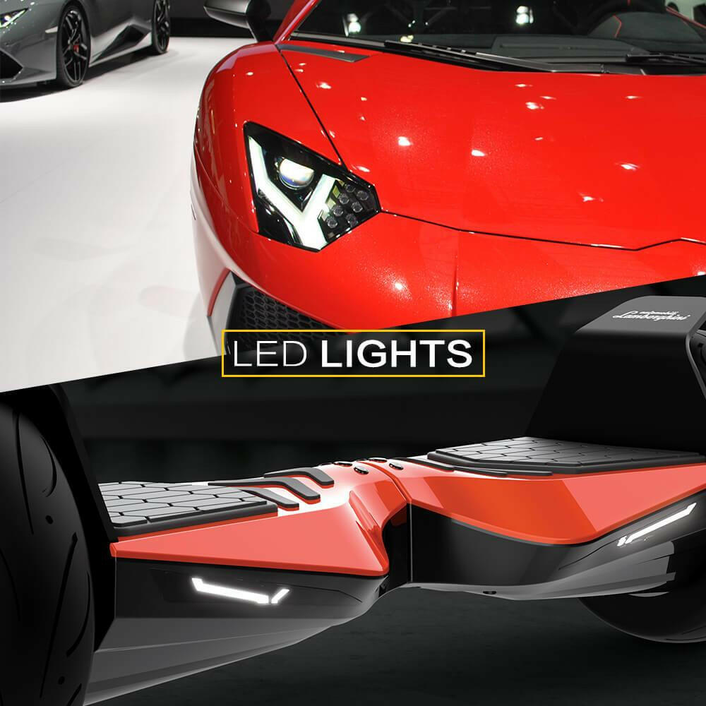 Lambo Style 8.5" Electric Hoverboard with LED Lights Bluetooth Speaker MP3 - Kids Eye Candy