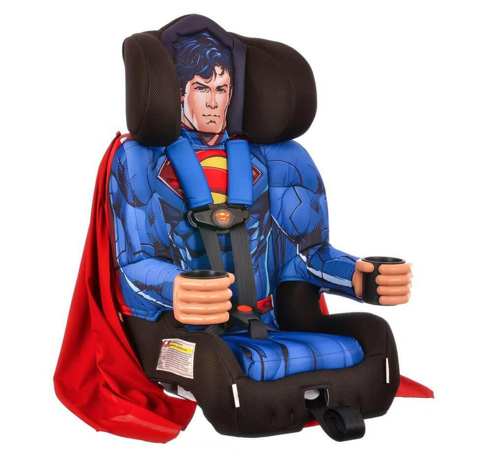 Kids Superman Combination Harness Booster Car Seat With Cape - Kids Eye Candy