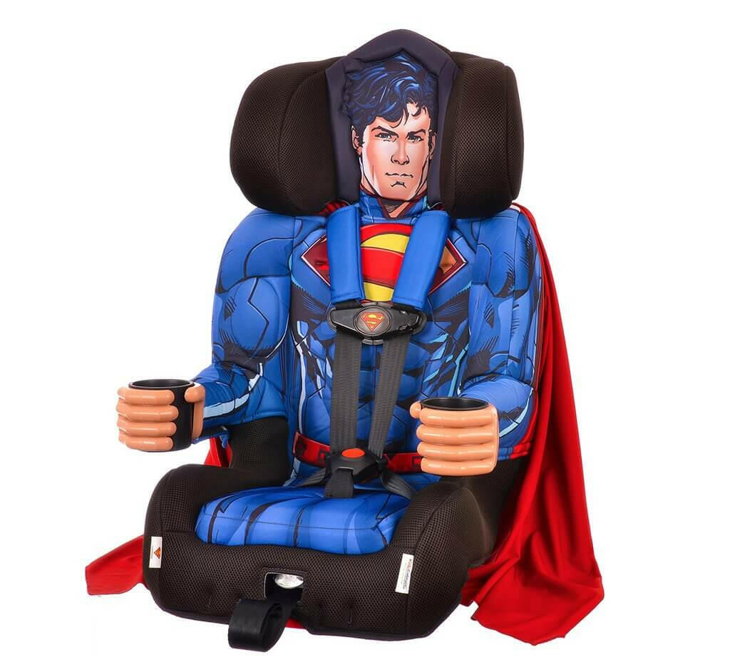Kids Superman Combination Harness Booster Car Seat With Cape - Kids Eye Candy