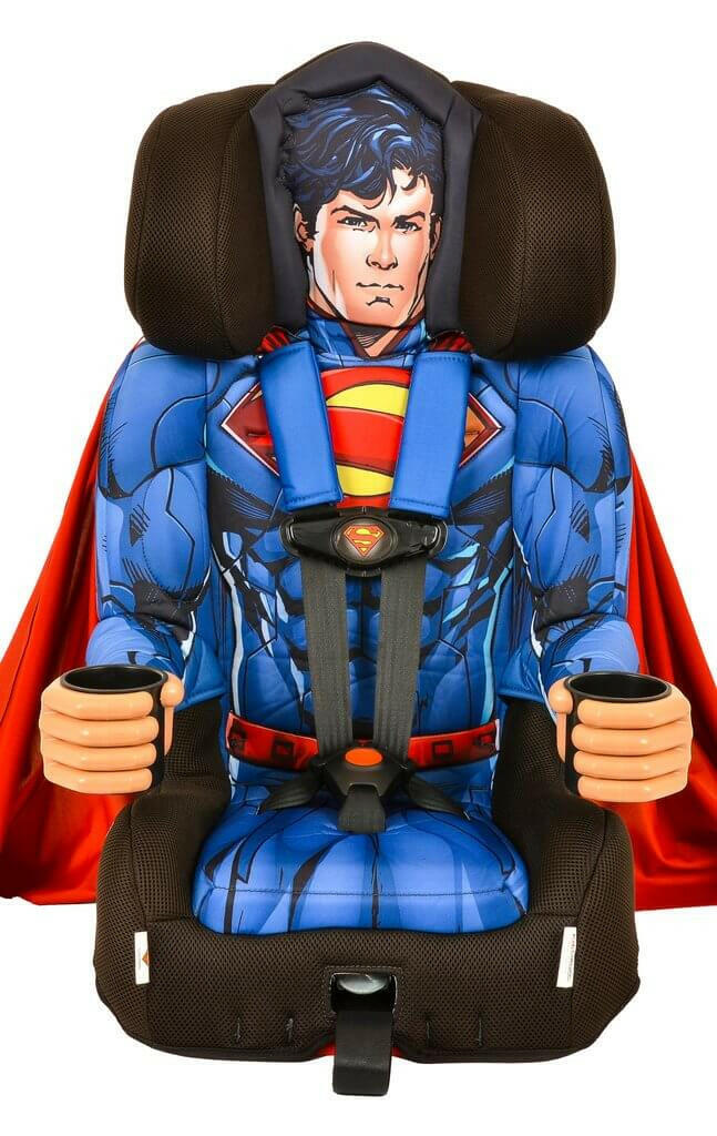 Kids Superman Combination Harness Booster Car Seat With Cape - Kids Eye Candy