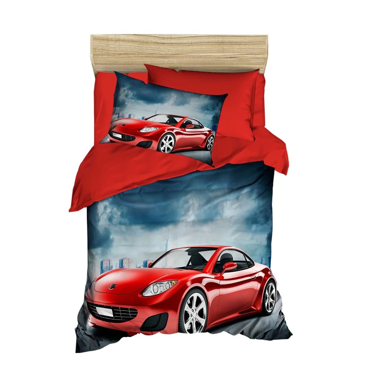 Red Car Racer Bed Duvet, Bedding, Bed Sheets, Cover Set