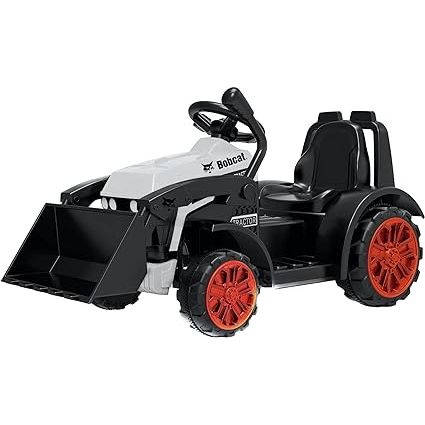 Bobcat 6V Battery Powered Ride-On Construction Tractor for Kids - Black
