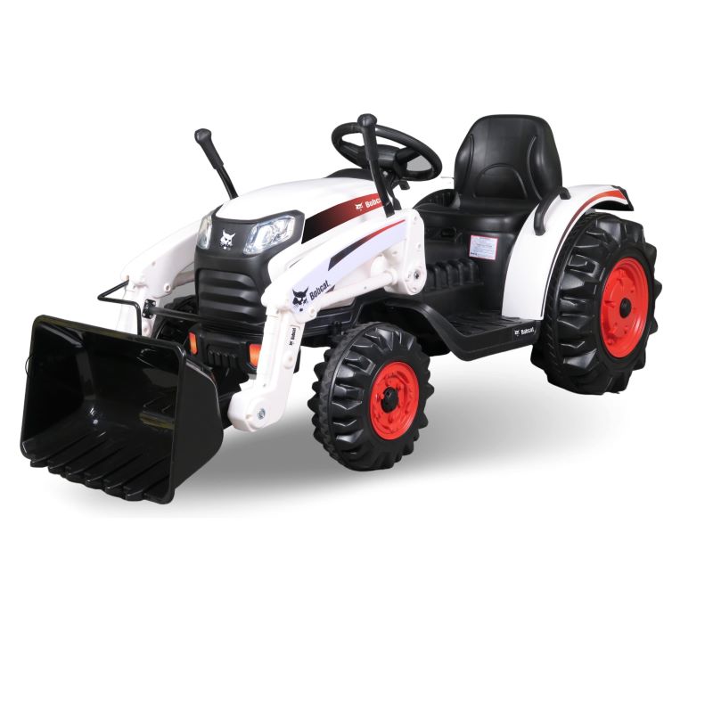 Bobcat 12V Battery Powered Construction Tractor with Front Loader Bucket