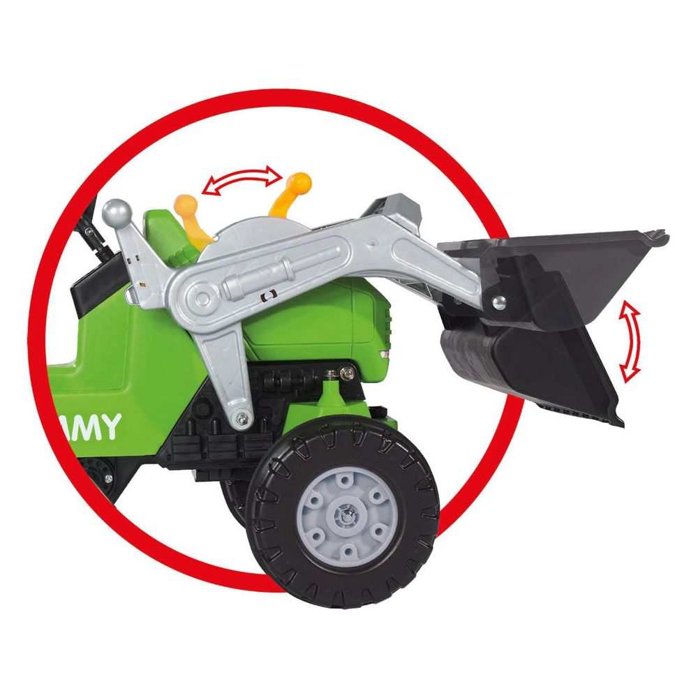BIG Jimmy Green Loader with Trailer - Kids Pedal Tractor Ride-on Toy